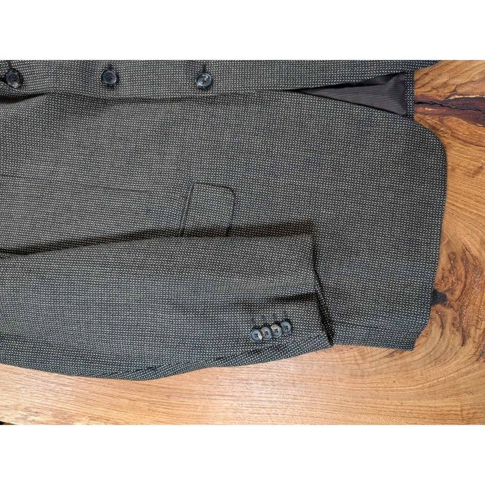 Pal Zileri 56L EU (46L US) Sport‎ Coat Brown Herringbone Virgin Wool Made Italy